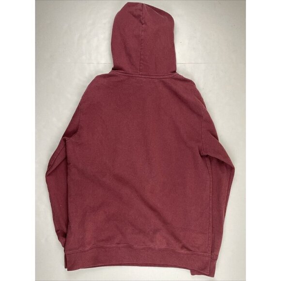 Volcom Hoodie Sweatshirt Men’s M Skater Cotton Blend Spellout Logo Maroon Pocket - Picture 3 of 11
